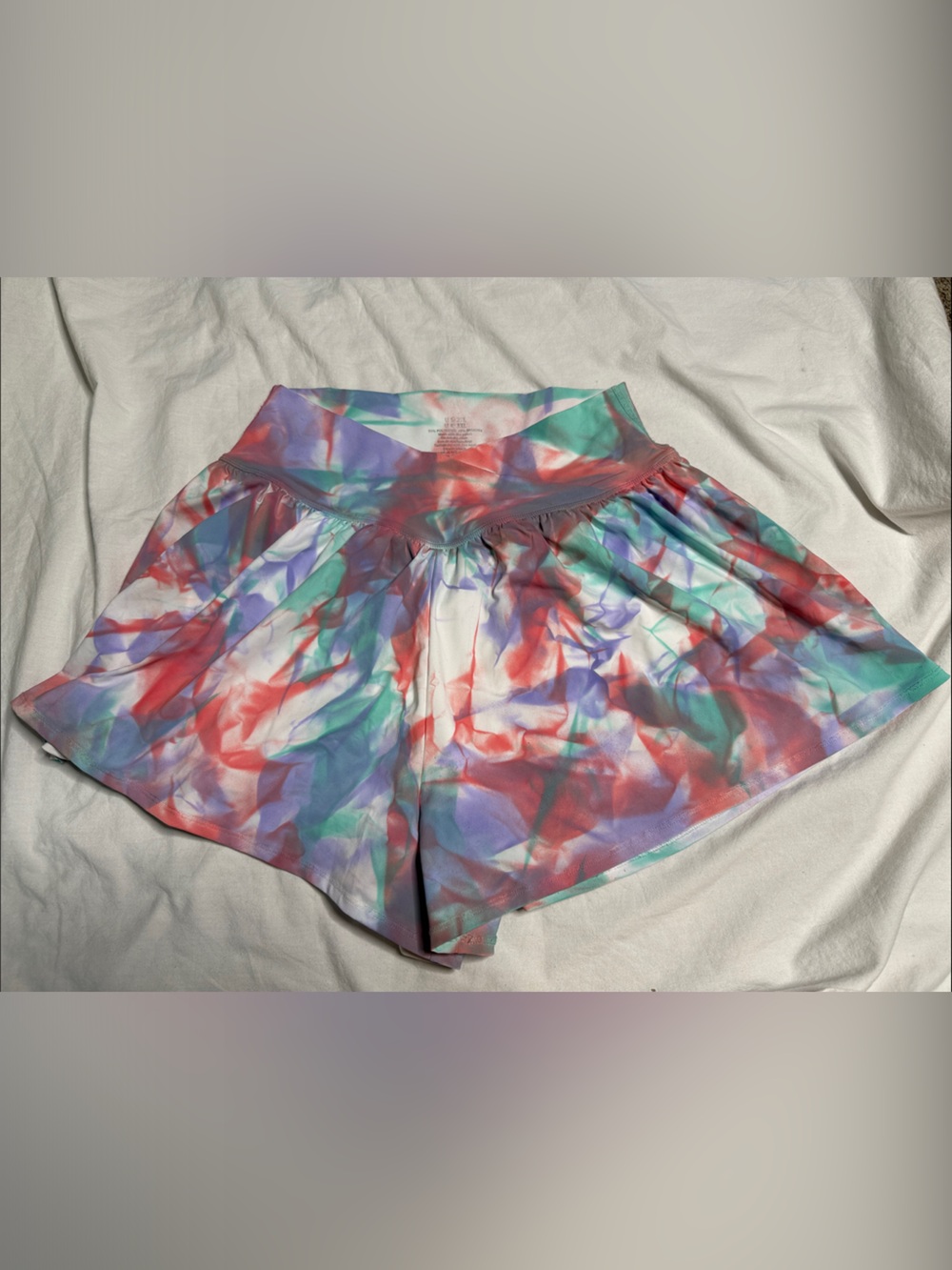 One of a kind hand dyed Women’s Multicolor Tie-Dye Athletic Shorts